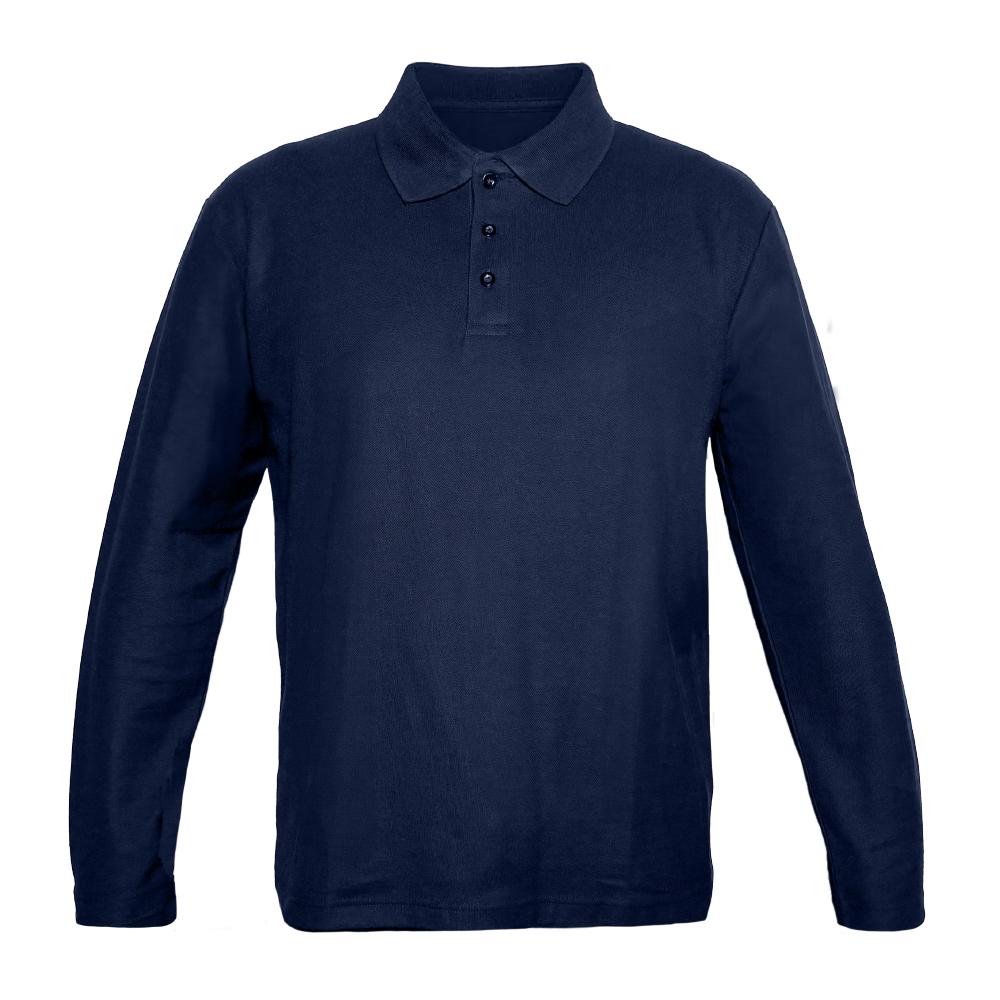 Polera Pique Manga Larga PF 913N Azul Marino Hombre-thumbmail-3