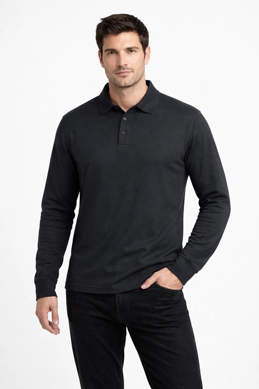Polera Pique Manga Larga Proflex PF913N Hombre-thumbmail-1
