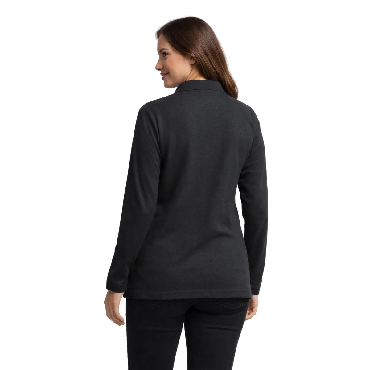 Polera Pique Manga Larga PF 913N Negra Mujer-thumbmail-2