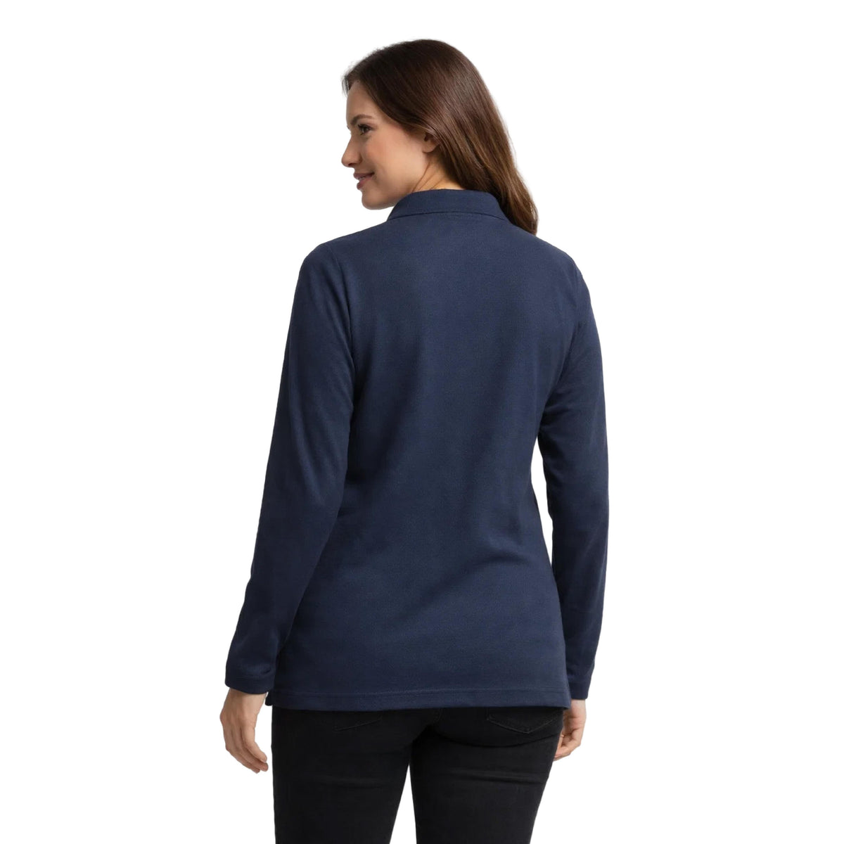 Polera Pique Manga Larga PF 913N Azul Marino Mujer-thumbmail-2
